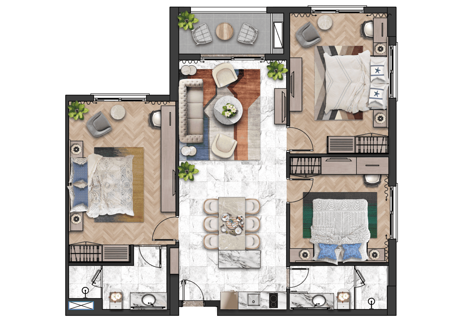 Căn hộ 3 phòng ngủ phân khu Hill Sun Grand City Hillside Residence sở hữu diện tích rộng rãi, thiết kế sang trọng đẳng cấp dành riêng cho các gia đình đa thế hệ nghỉ dưỡng. Căn hộ 3 phòng ngủ phân khu Hill Sun Grand City Hillside Residence sở hữu diện tích rộng rãi, thiết kế sang trọng đẳng cấp dành riêng cho các gia đình đa thế hệ nghỉ dưỡng.