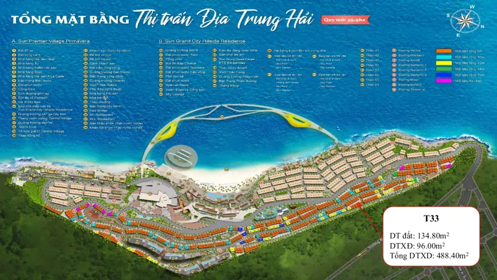 Vị trí T33 trên tổng mặt bằng và ba thông số diện tích